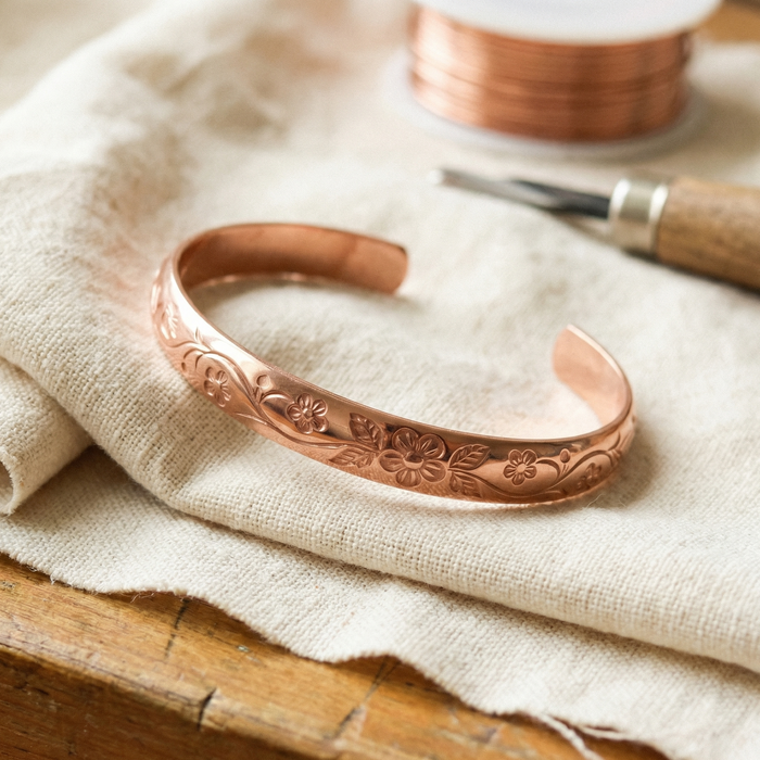 Sandra's Bloem Koperen Armband