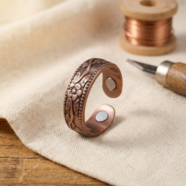 Sandra's Bloem Koperen Ring